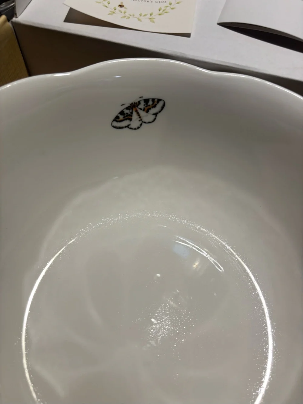 Lenox Butterfly Meadow Serving Bowl - White Floral & Butterfly Accents NIB